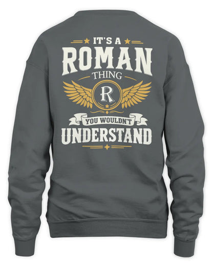 ROMAN KT06-M008 It’s a [NAME] Thing – You Wouldn’t Understand | Personalized Vintage T-Shirt - Unisex Sweatshirt - Charcoal