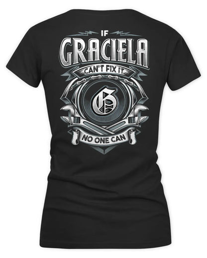 GRACIELA AP81-K4-626 - Personalized Ahmed Quote Apparel “If Ahmed Can't Fix It, No One Can” - Women's V-Neck T-Shirt - Black