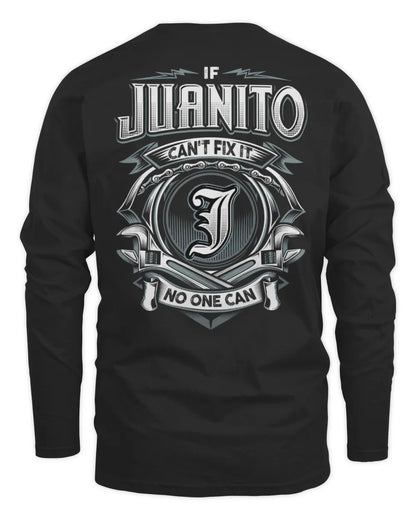 JUANITO AP81-K4-626 - Personalized Ahmed Quote Apparel “If Ahmed Can't Fix It, No One Can” - Men's Long Sleeved T-Shirt - Black
