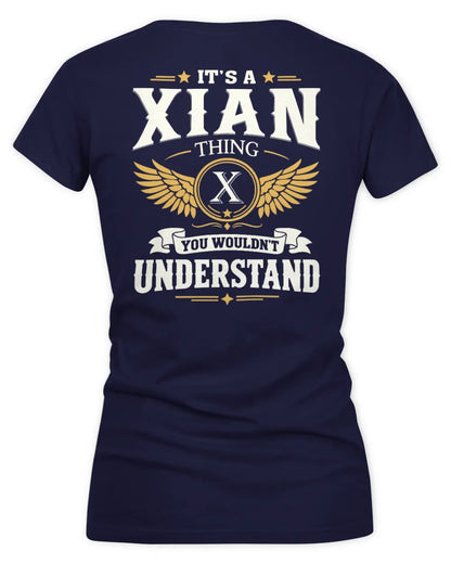 XIAN KT06-M008 It’s a [NAME] Thing – You Wouldn’t Understand | Personalized Vintage T-Shirt - Women's V-Neck T-Shirt - Navy