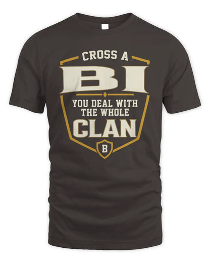 BI NT1-K008 Cross A/An NAME, You Deal With the Whole Clan | Personalized Vintage T-Shirt - Unisex Standard T-Shirt - Dark Chocolate