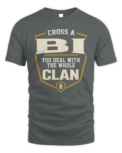 BI NT1-K008 Cross A/An NAME, You Deal With the Whole Clan | Personalized Vintage T-Shirt - Unisex Standard T-Shirt - Charcoal