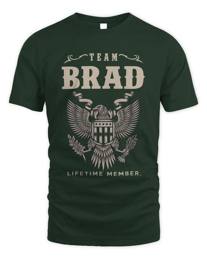 BRAD TP06-K82 – Personalized Classic Style Apparel “Team NAME Lifetime Member” - Unisex Standard T-Shirt - Forest Green