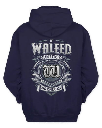 WALEED AP81-K4-626 - Personalized Ahmed Quote Apparel “If Ahmed Can't Fix It, No One Can” - Unisex Hoodie - Navy