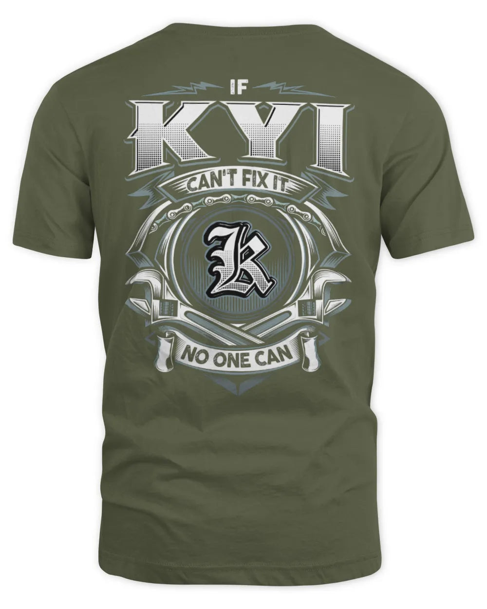 KYI AP81-K4-626 - Personalized Ahmed Quote Apparel “If Ahmed Can't Fix It, No One Can” - Unisex Standard T-Shirt - Military Green