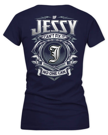 JESSY AP81-K4-626 - Personalized Ahmed Quote Apparel “If Ahmed Can't Fix It, No One Can” - Women's V-Neck T-Shirt - Navy