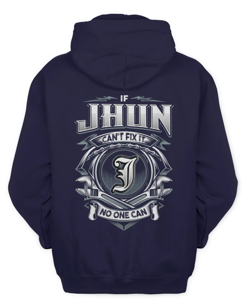 JHUN AP81-K4-626 - Personalized Ahmed Quote Apparel “If Ahmed Can't Fix It, No One Can” - Unisex Hoodie - Navy