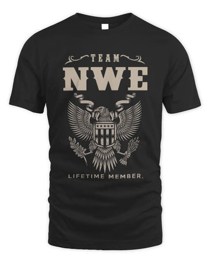 NWE TP06-K82 – Personalized Classic Style Apparel “Team NAME Lifetime Member” - Unisex Standard T-Shirt - Black