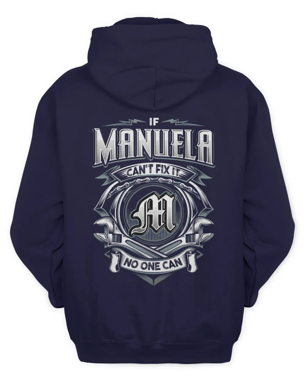 MANUELA AP81-K4-626 - Personalized Ahmed Quote Apparel “If Ahmed Can't Fix It, No One Can” - Unisex Hoodie - Navy