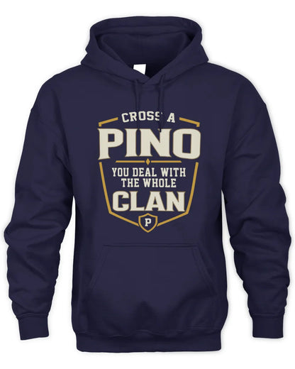 PINO NT1-K008 Cross A/An NAME, You Deal With the Whole Clan | Personalized Vintage T-Shirt - Unisex Hoodie - Navy