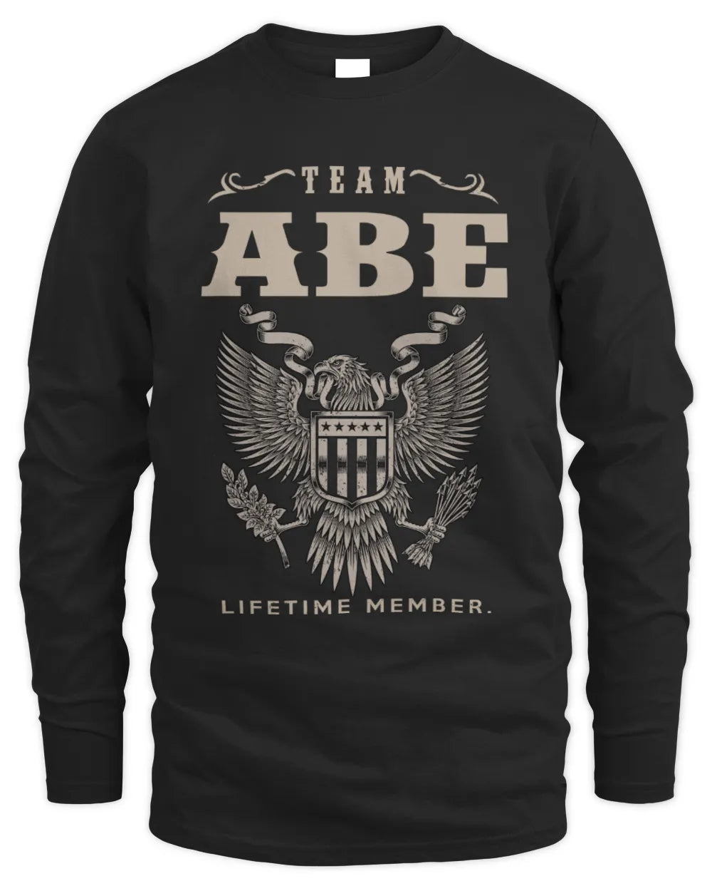 ABE TP06-K82 – Personalized Classic Style Apparel “Team NAME Lifetime Member” - Men's Long Sleeved T-Shirt - Black