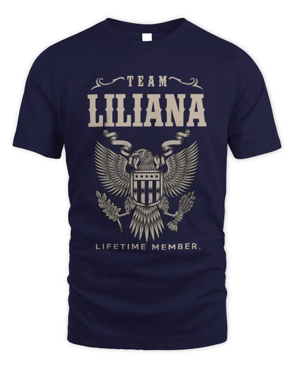 LILIANA TP06-K82 – Personalized Classic Style Apparel “Team NAME Lifetime Member” - Unisex Standard T-Shirt - Navy