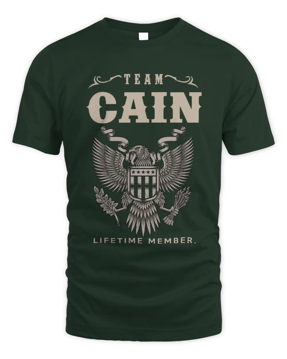 CAIN TP06-K82 – Personalized Classic Style Apparel “Team NAME Lifetime Member” - Unisex Standard T-Shirt - Forest Green