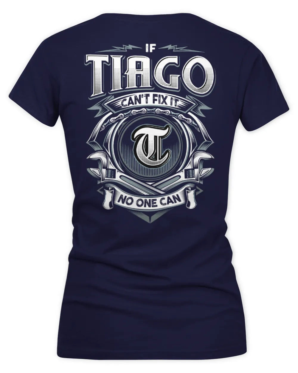 TIAGO AP81-K4-626 - Personalized Ahmed Quote Apparel “If Ahmed Can't Fix It, No One Can” - Women's V-Neck T-Shirt - Navy