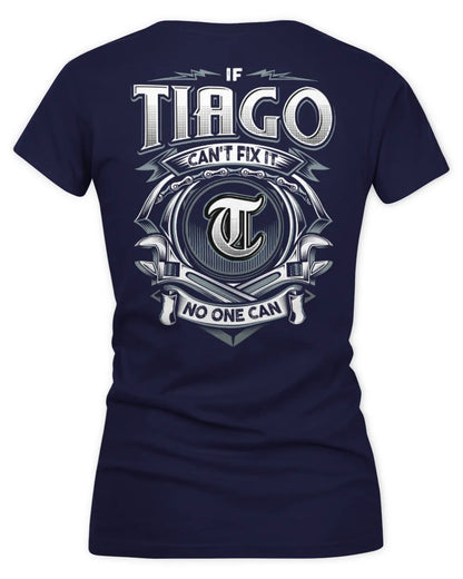 TIAGO AP81-K4-626 - Personalized Ahmed Quote Apparel “If Ahmed Can't Fix It, No One Can” - Women's V-Neck T-Shirt - Navy