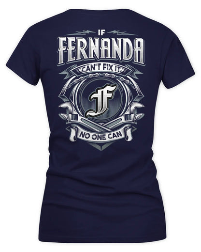 FERNANDA AP81-K4-626 - Personalized Ahmed Quote Apparel “If Ahmed Can't Fix It, No One Can” - Women's V-Neck T-Shirt - Navy