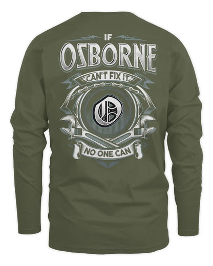 OSBORNE AP81-K4-626 - Personalized Ahmed Quote Apparel “If Ahmed Can't Fix It, No One Can” - Men's Long Sleeved T-Shirt - Military Green