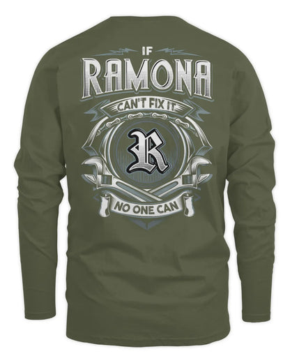 RAMONA AP81-K4-626 - Personalized Ahmed Quote Apparel “If Ahmed Can't Fix It, No One Can” - Men's Long Sleeved T-Shirt - Military Green