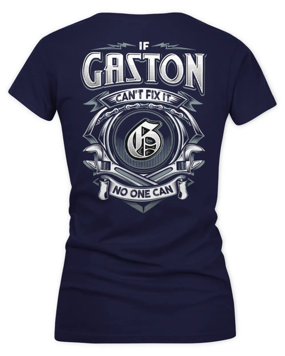 GASTON AP81-K4-626 - Personalized Ahmed Quote Apparel “If Ahmed Can't Fix It, No One Can” - Women's V-Neck T-Shirt - Navy