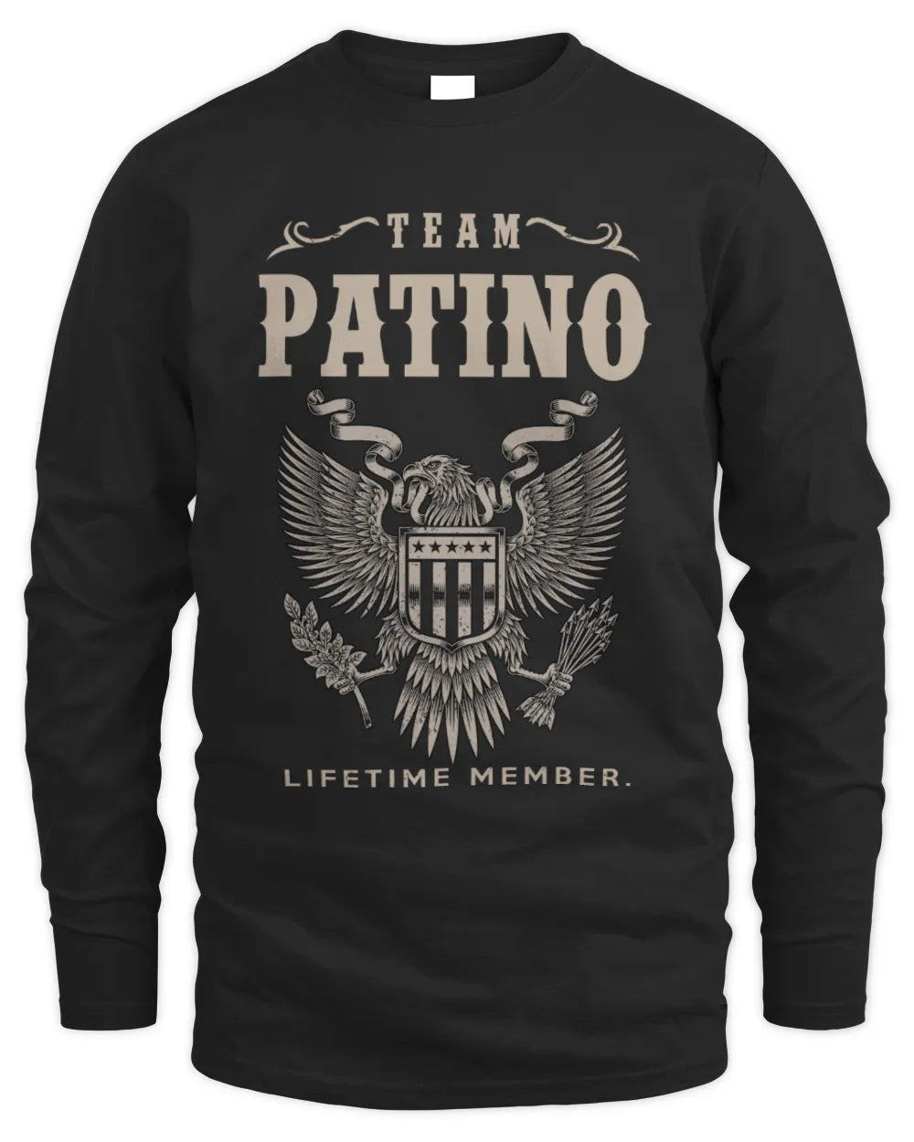 PATINO TP06-K82 – Personalized Classic Style Apparel “Team NAME Lifetime Member” - Men's Long Sleeved T-Shirt - Black
