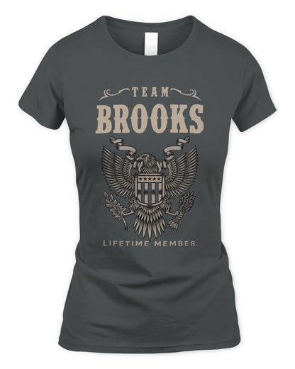 BROOKS TP06-K82 – Personalized Classic Style Apparel “Team NAME Lifetime Member” - Women's Standard T-Shirt - Charcoal