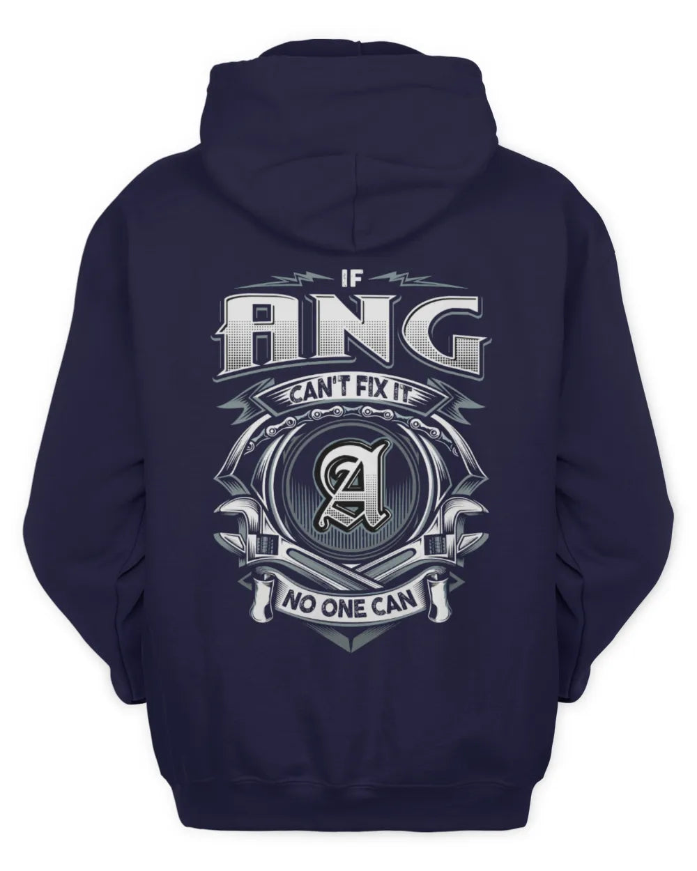 ANG AP81-K4-626 - Personalized Ahmed Quote Apparel “If Ahmed Can't Fix It, No One Can” - Unisex Hoodie - Navy