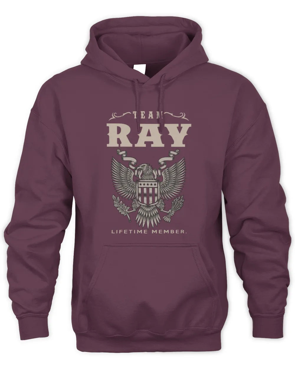 RAY TP06-K82 – Personalized Classic Style Apparel “Team NAME Lifetime Member” - Unisex Hoodie - Maroon