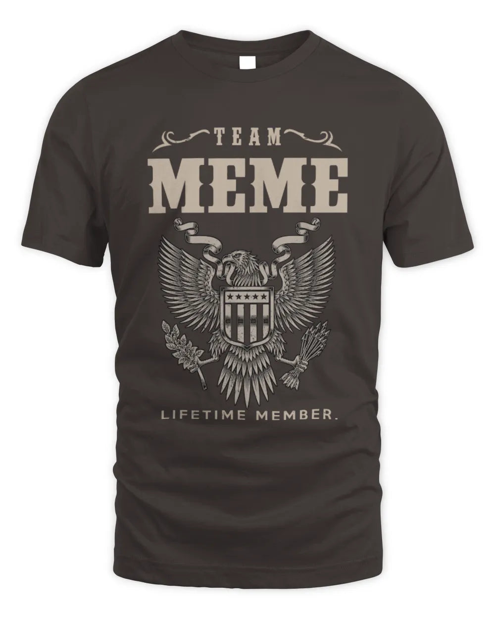 MEME TP06-K82 – Personalized Classic Style Apparel “Team NAME Lifetime Member” - Unisex Standard T-Shirt - Dark Chocolate