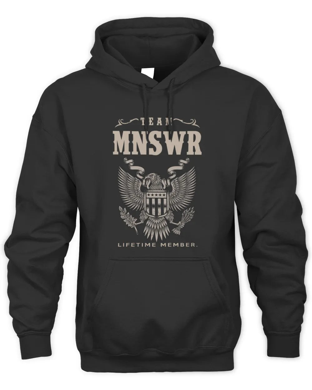MNSWR TP06-K82 – Personalized Classic Style Apparel “Team NAME Lifetime Member” - Unisex Hoodie - Black