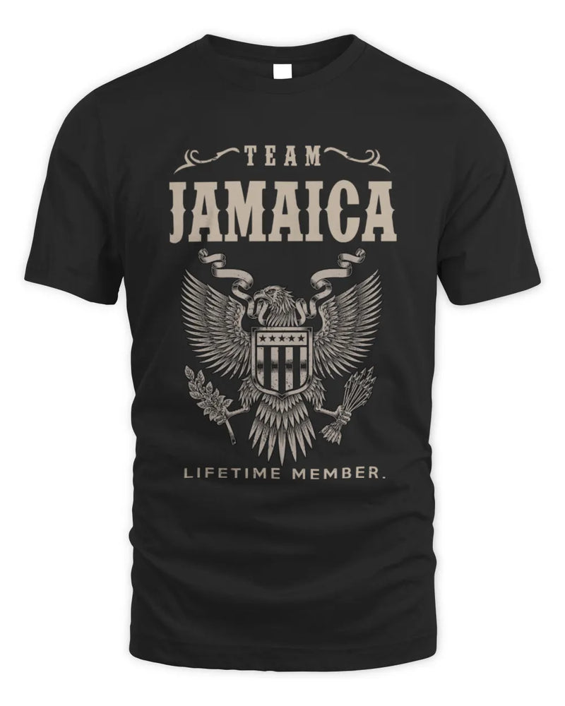JAMAICA TP06-K82 – Personalized Classic Style Apparel “Team NAME Lifetime Member” - Unisex Standard T-Shirt - Black