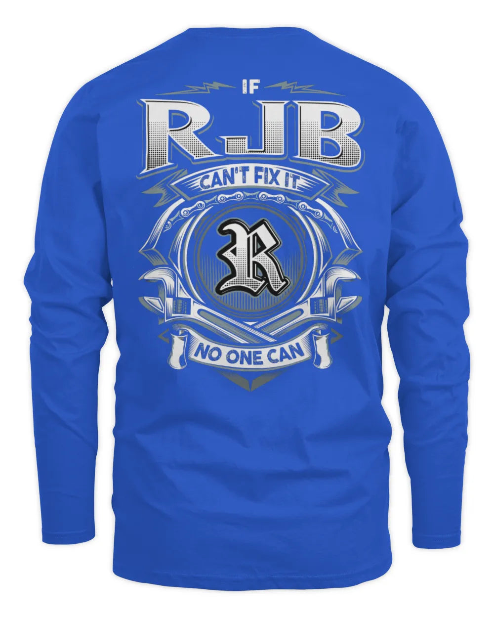 RJB AP81-K4-626 - Personalized Ahmed Quote Apparel “If Ahmed Can't Fix It, No One Can” - Men's Long Sleeved T-Shirt - Royal