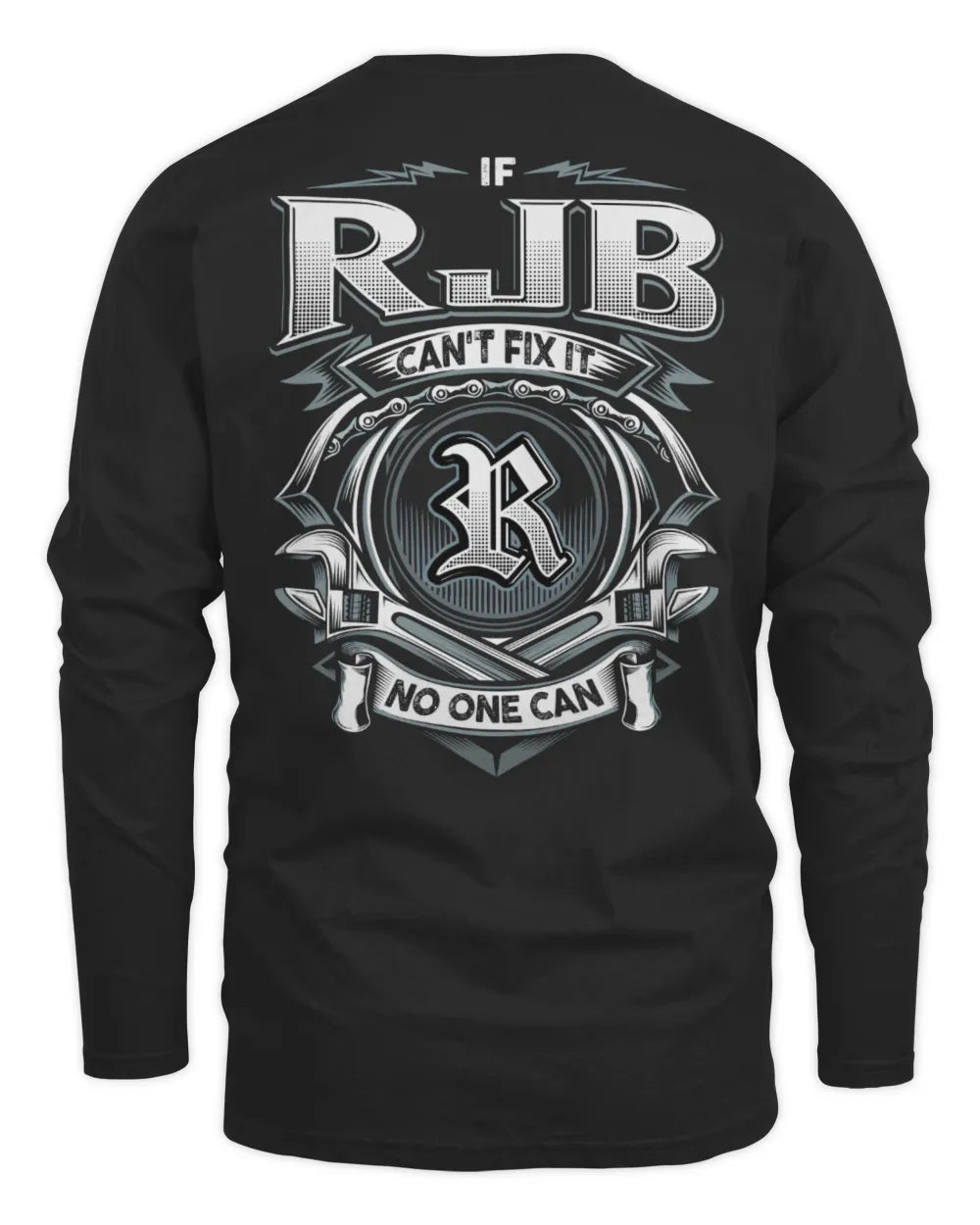 RJB AP81-K4-626 - Personalized Ahmed Quote Apparel “If Ahmed Can't Fix It, No One Can” - Men's Long Sleeved T-Shirt - Black