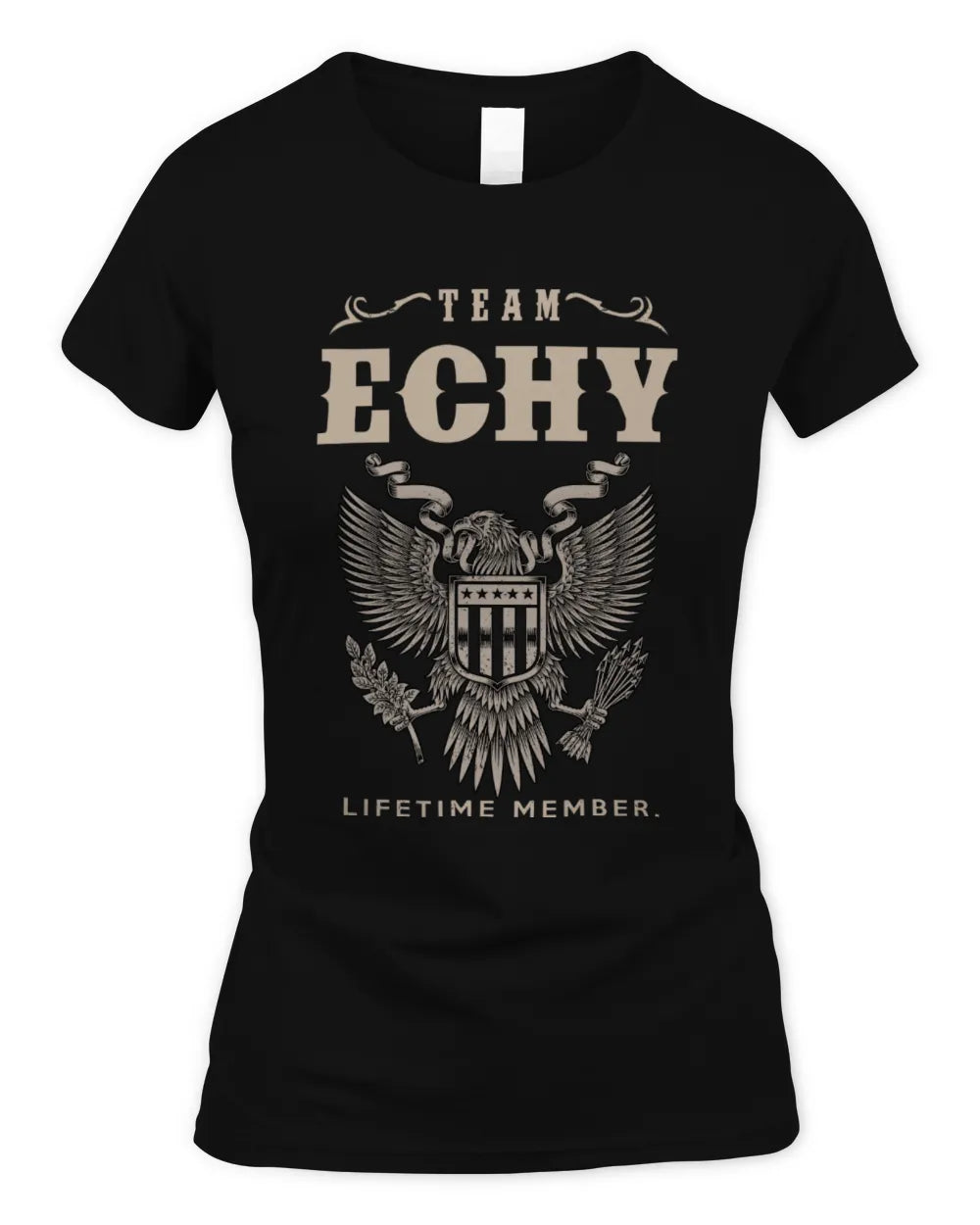 ECHY TP06-K82 – Personalized Classic Style Apparel “Team NAME Lifetime Member” - Women's Standard T-Shirt - Black