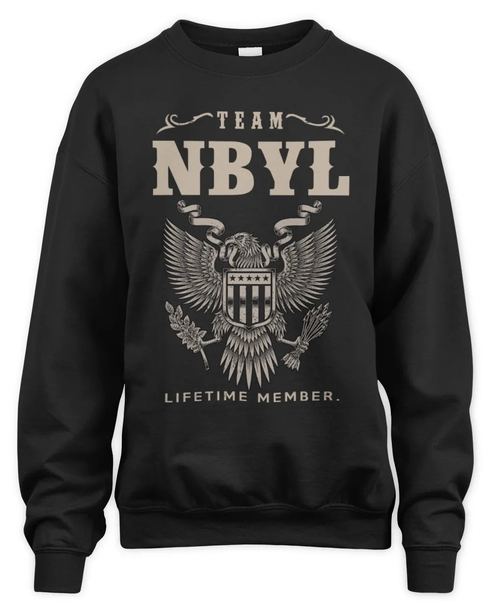 NBYL TP06-K82 – Personalized Classic Style Apparel “Team NAME Lifetime Member” - Unisex Sweatshirt - Black