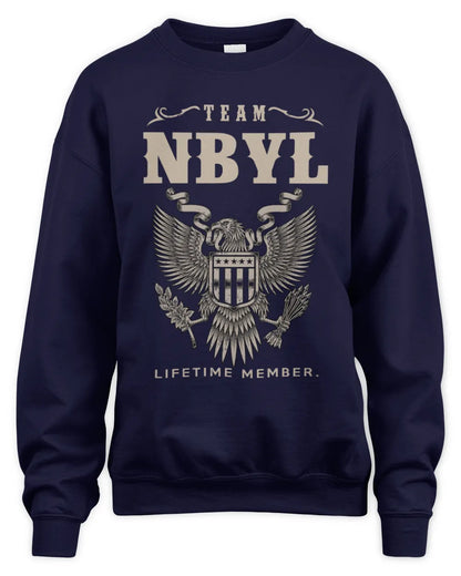 NBYL TP06-K82 – Personalized Classic Style Apparel “Team NAME Lifetime Member” - Unisex Sweatshirt - Navy