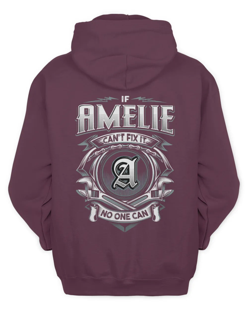 AMELIE AP81-K4-626 - Personalized Ahmed Quote Apparel “If Ahmed Can't Fix It, No One Can” - Unisex Hoodie - Maroon