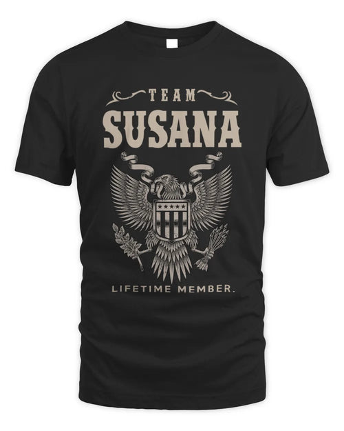 SUSANA TP06-K82 – Personalized Classic Style Apparel “Team NAME Lifetime Member” - Unisex Standard T-Shirt - Black