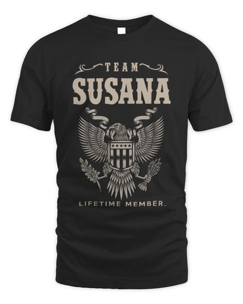 SUSANA TP06-K82 – Personalized Classic Style Apparel “Team NAME Lifetime Member” - Unisex Standard T-Shirt - Black