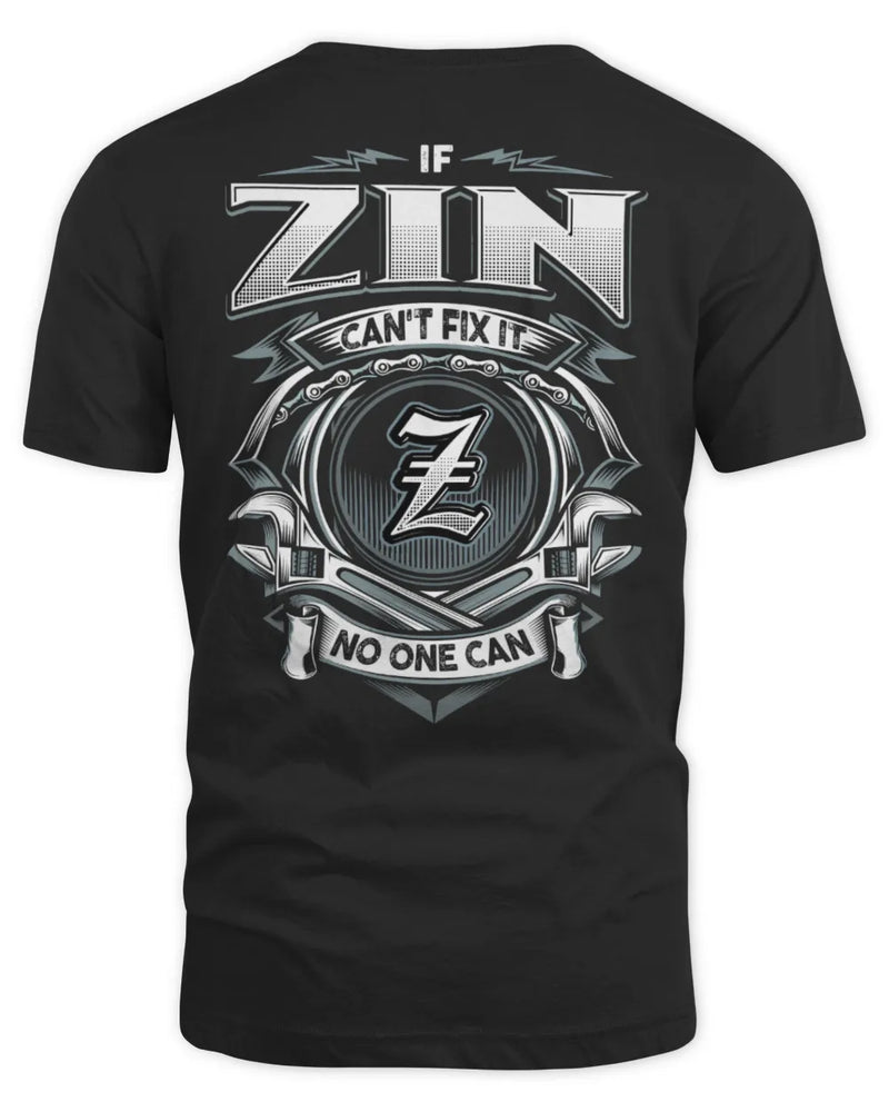 ZIN AP81-K4-626 - Personalized Ahmed Quote Apparel “If Ahmed Can't Fix It, No One Can” - Unisex Standard T-Shirt - Black