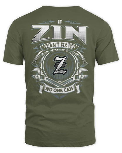 ZIN AP81-K4-626 - Personalized Ahmed Quote Apparel “If Ahmed Can't Fix It, No One Can” - Unisex Standard T-Shirt - Military Green