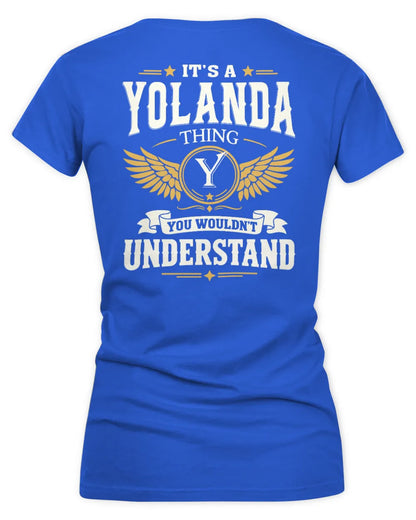 YOLANDA KT06-M008 It’s a [NAME] Thing – You Wouldn’t Understand | Personalized Vintage T-Shirt - Women's V-Neck T-Shirt - Royal