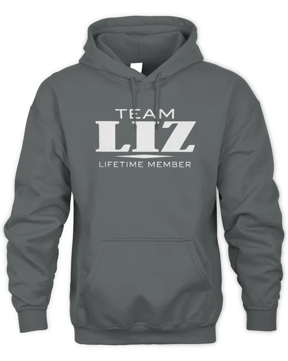 LIZ BL62-K4-128 - Personalized “Team NAME Lifetime Member” - Unisex Hoodie - Charcoal
