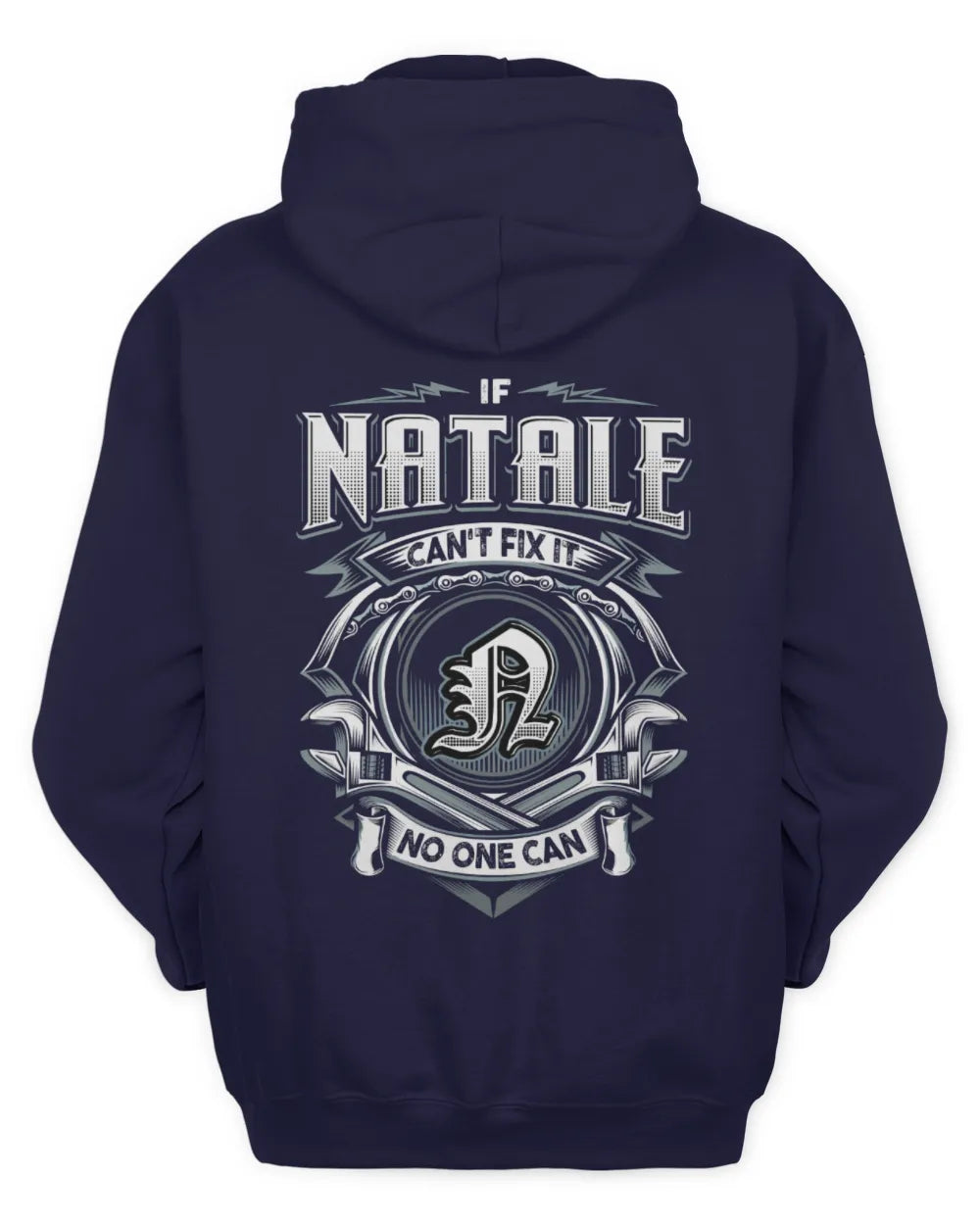 NATALE AP81-K4-626 - Personalized Ahmed Quote Apparel “If Ahmed Can't Fix It, No One Can” - Unisex Hoodie - Navy