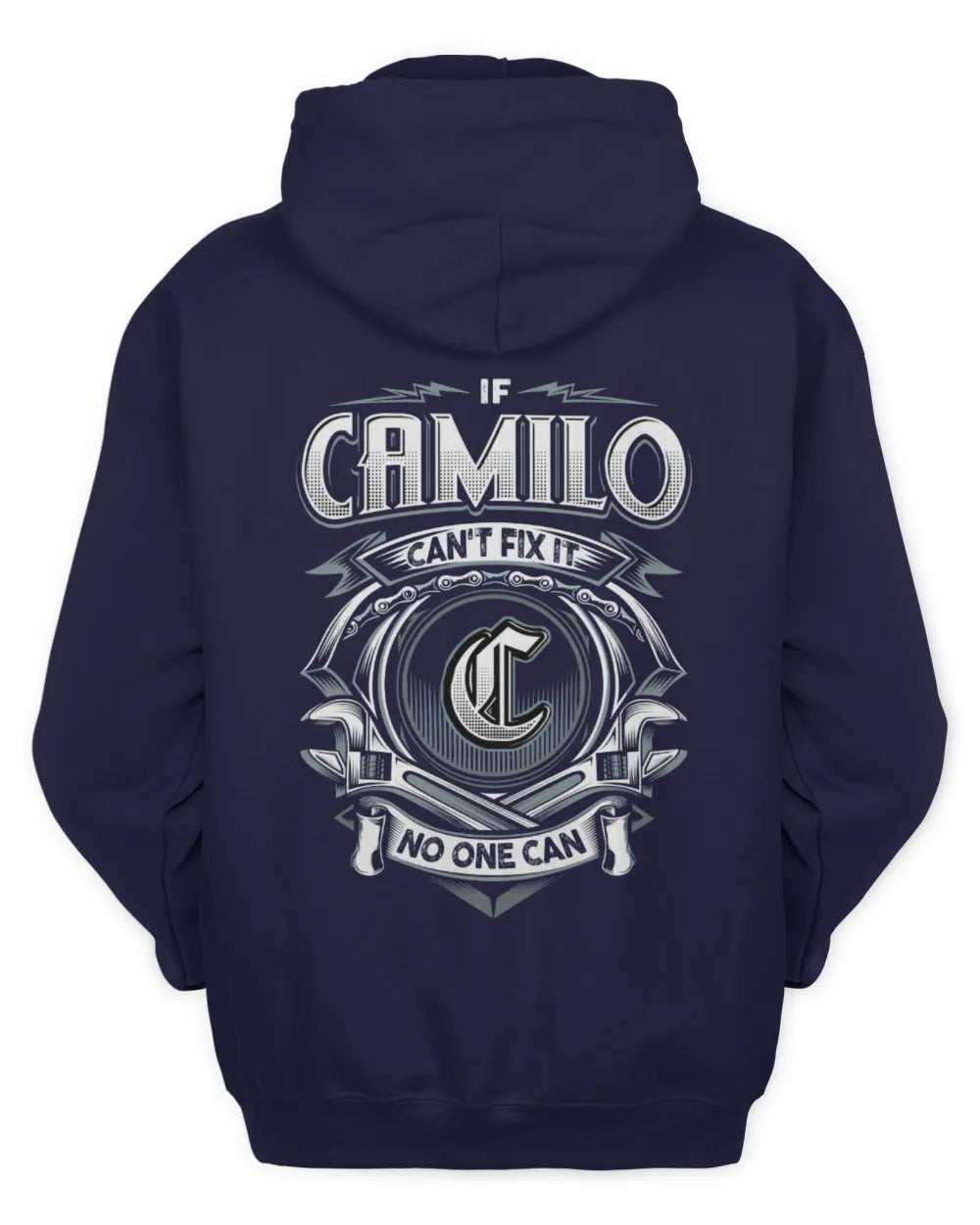 CAMILO AP81-K4-626 - Personalized Ahmed Quote Apparel “If Ahmed Can't Fix It, No One Can” - Unisex Hoodie - Navy