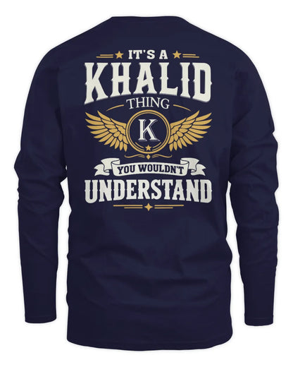 KHALID KT06-M008 It’s a [NAME] Thing – You Wouldn’t Understand | Personalized Vintage T-Shirt - Men's Long Sleeved T-Shirt - Navy