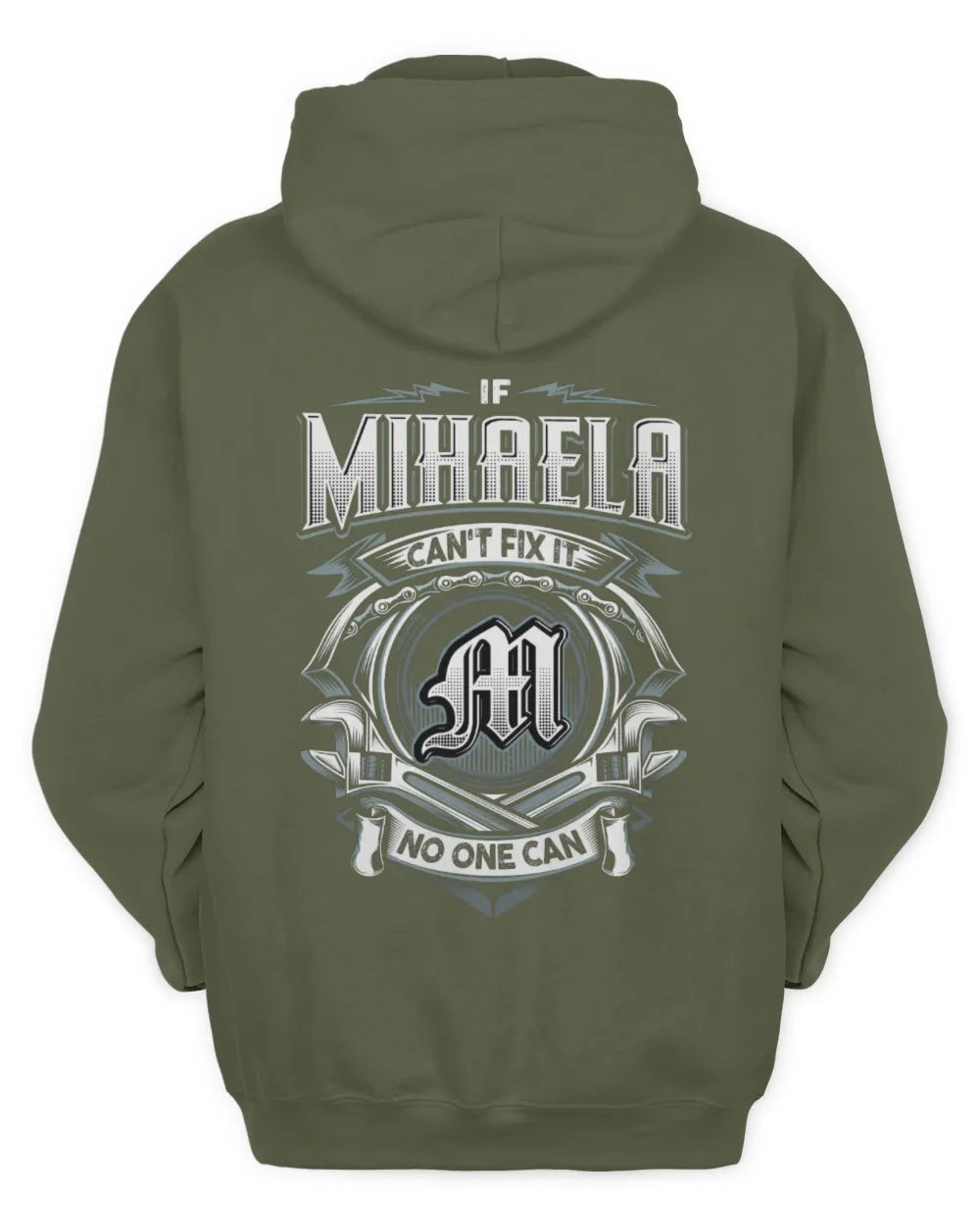 MIHAELA AP81-K4-626 - Personalized Ahmed Quote Apparel “If Ahmed Can't Fix It, No One Can” - Unisex Hoodie - Military Green