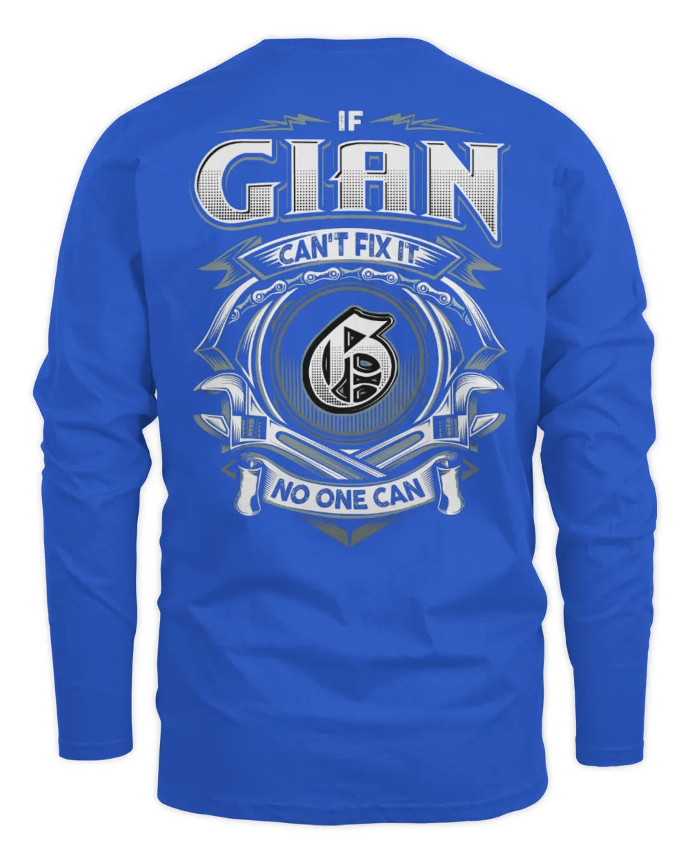GIAN AP81-K4-626 - Personalized Ahmed Quote Apparel “If Ahmed Can't Fix It, No One Can” - Men's Long Sleeved T-Shirt - Royal