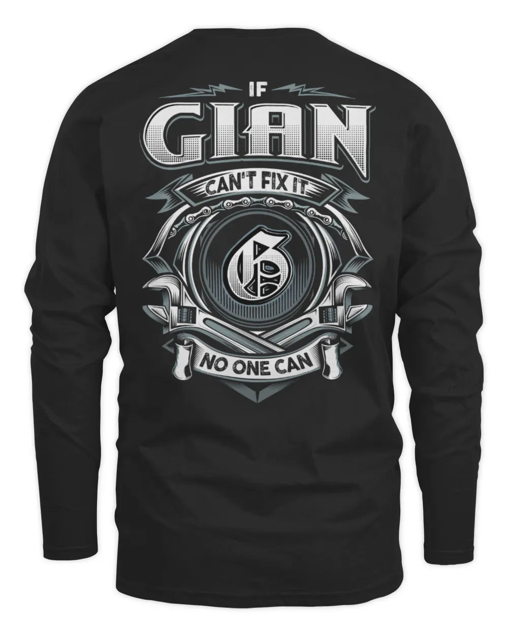GIAN AP81-K4-626 - Personalized Ahmed Quote Apparel “If Ahmed Can't Fix It, No One Can” - Men's Long Sleeved T-Shirt - Black