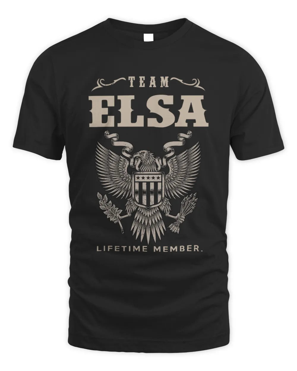 ELSA TP06-K82 – Personalized Classic Style Apparel “Team NAME Lifetime Member” - Unisex Standard T-Shirt - Black