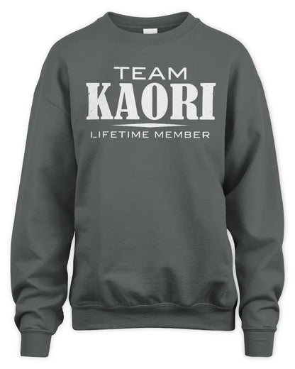 KAORI BL62-K4-128 - Personalized “Team NAME Lifetime Member” - Unisex Sweatshirt - Charcoal